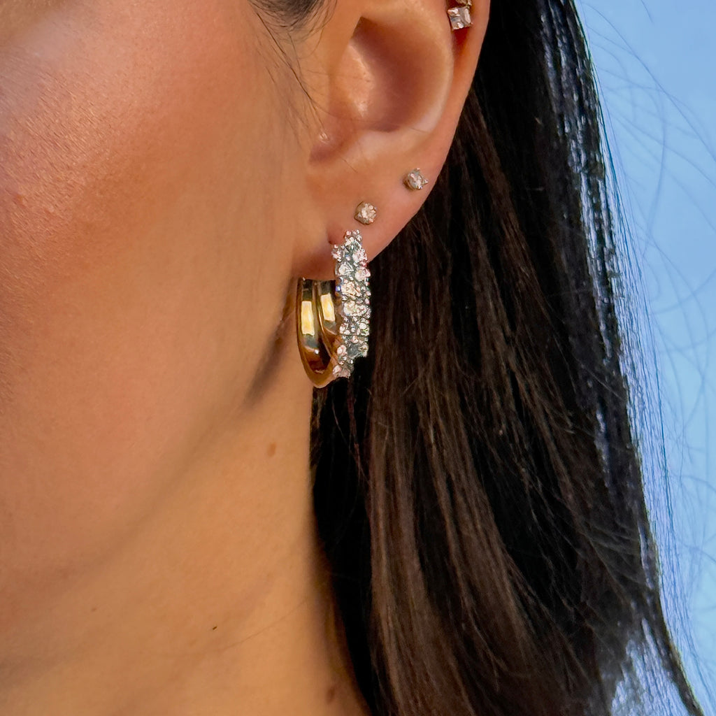 Celestial Double cuff Mid Hoop Earrings
