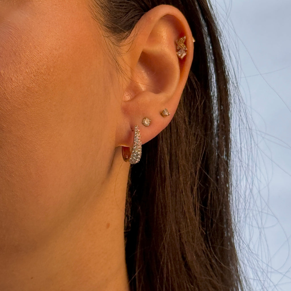 Celestial Cluster Petite Hoop Earrings