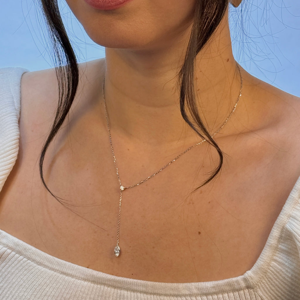 Eternal Round-Marquise Drop Pendant