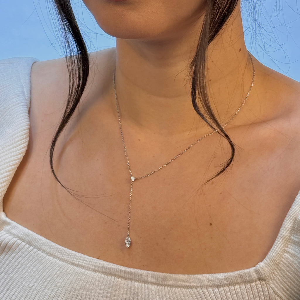 Eternal Round-Marquise Drop Pendant