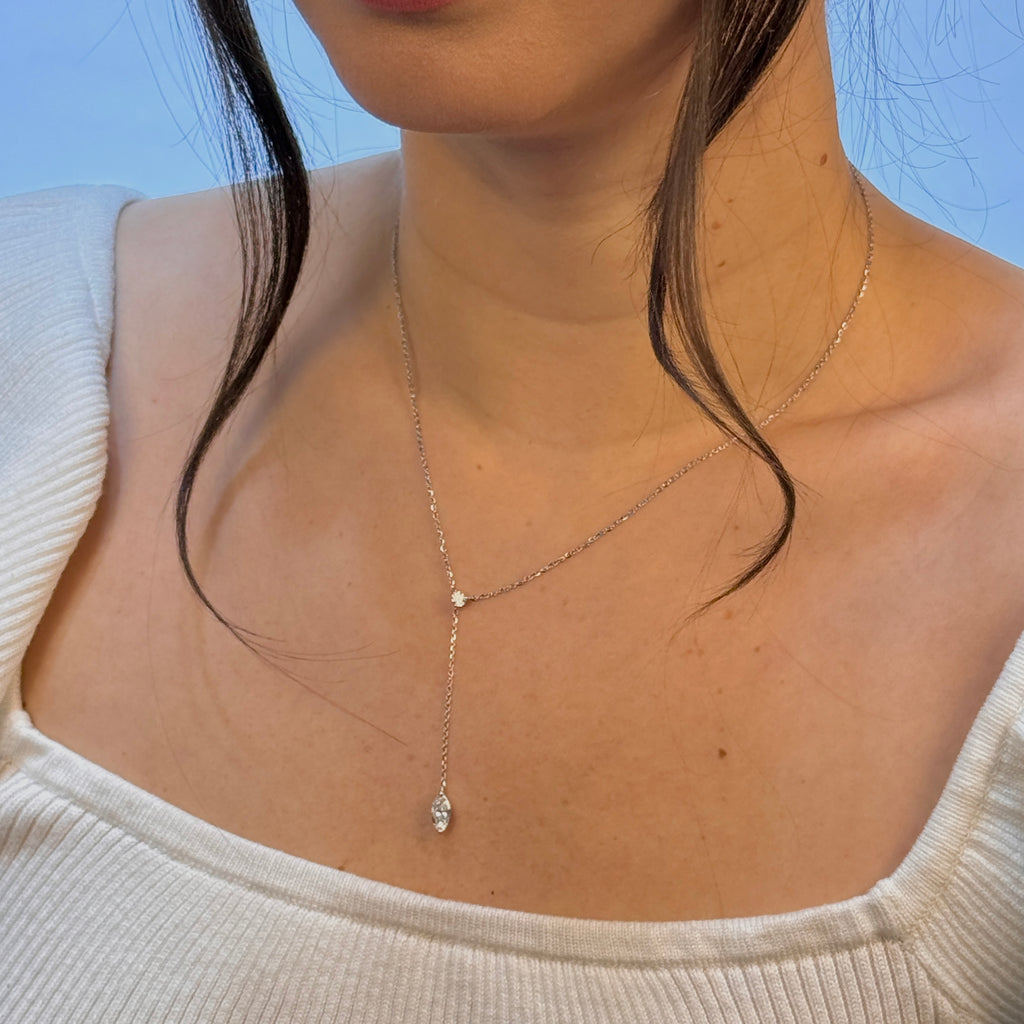 Eternal Round-Marquise Drop Pendant