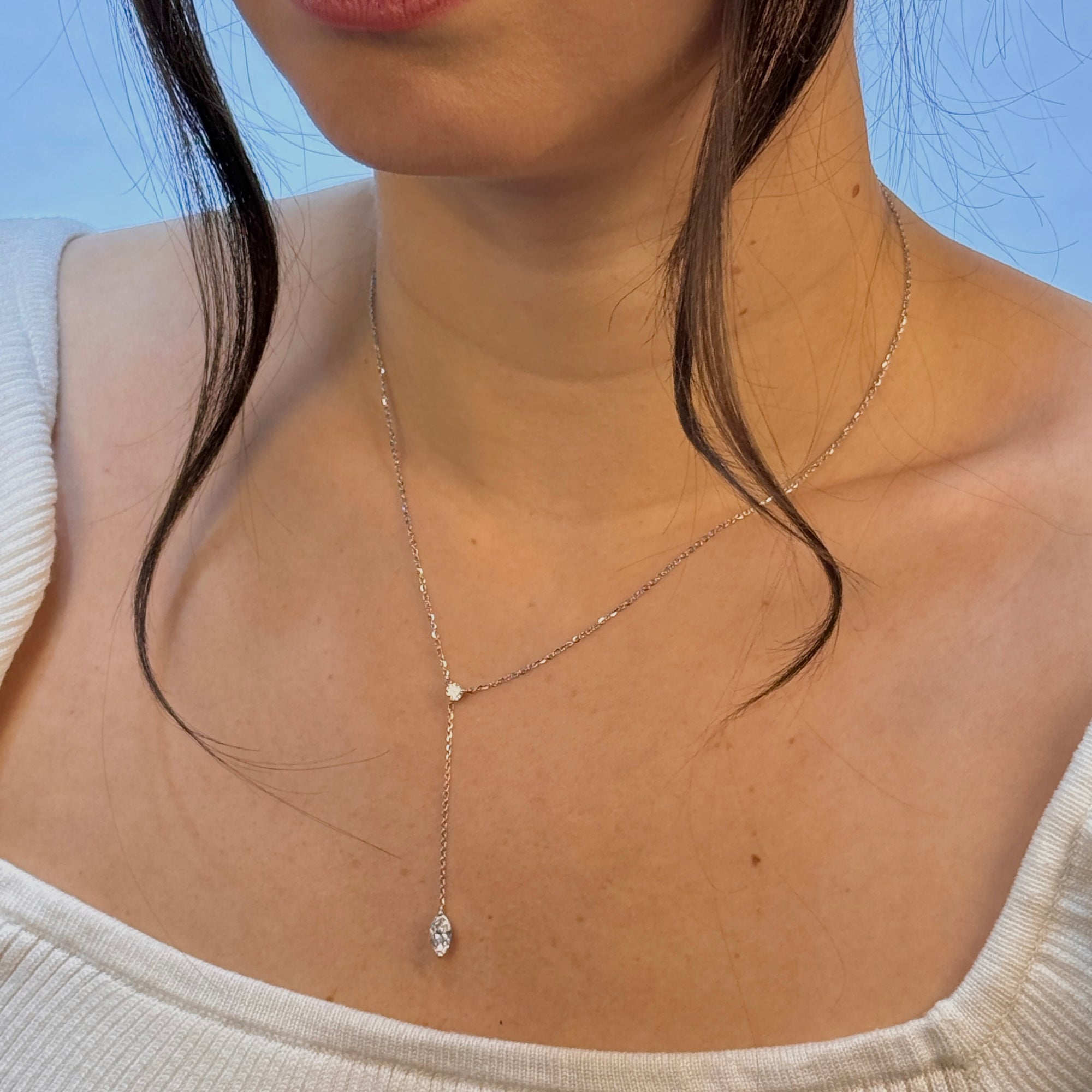 Eternal Round-Marquise Drop Pendant