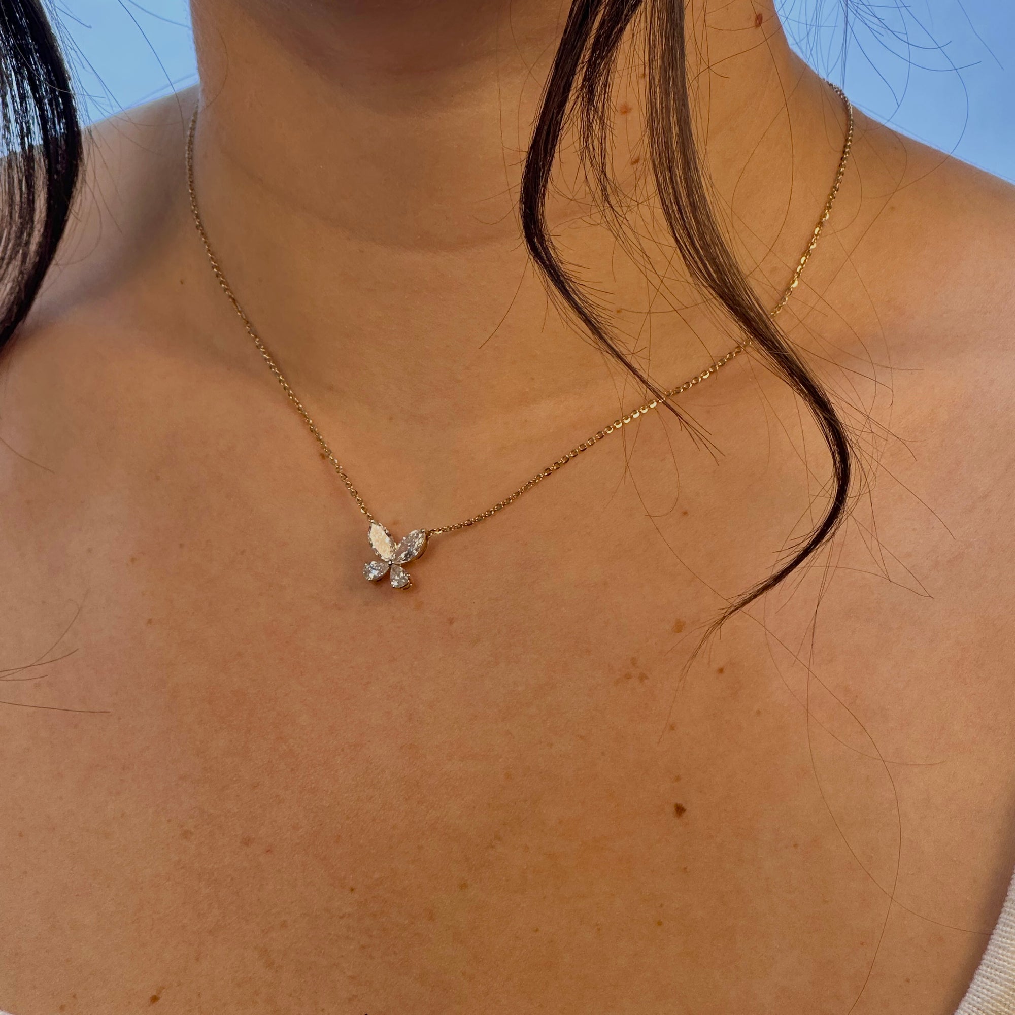 Twilight Marquise-Pear Butterfly Pendant