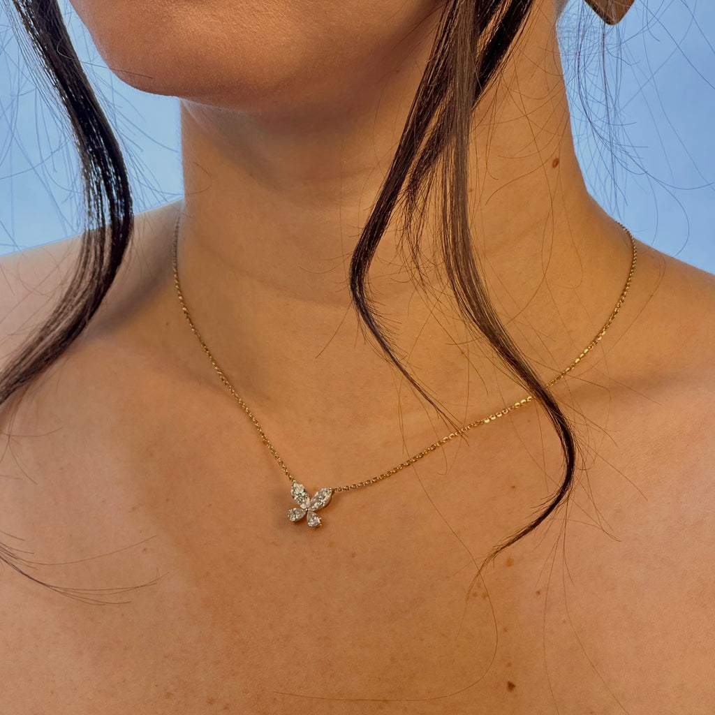 Twilight Marquise-Pear Butterfly Pendant