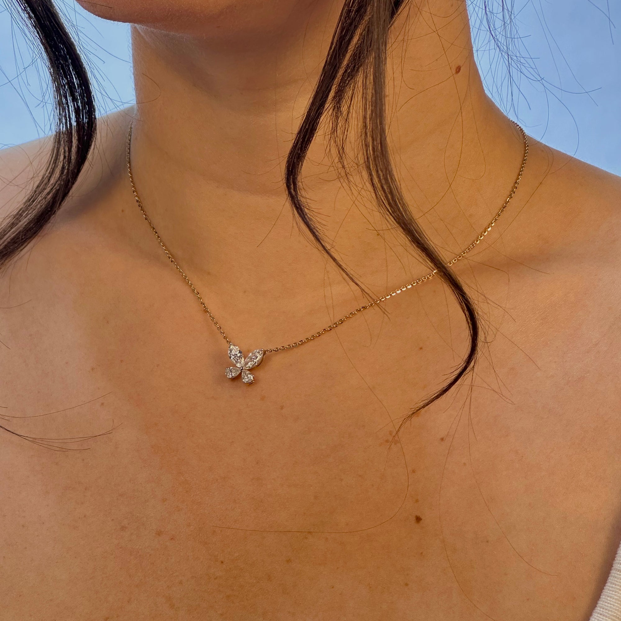 Twilight Marquise-Pear Butterfly Pendant