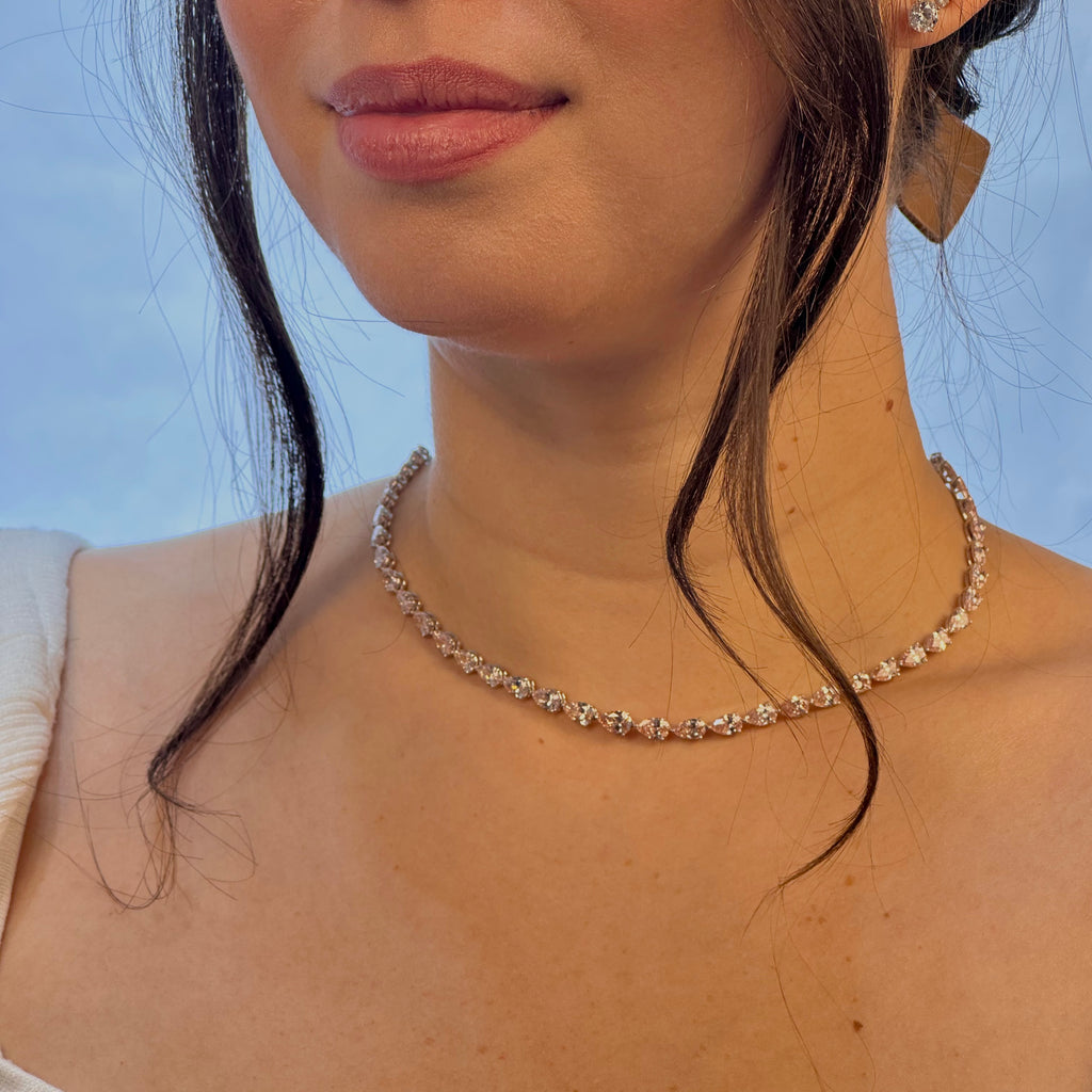 Rose Eternity Pear Necklace