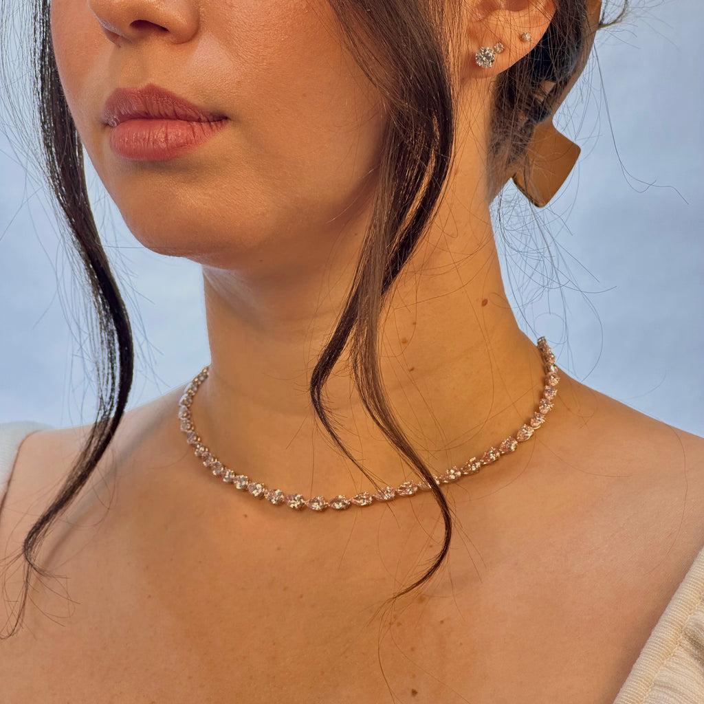 Rose Eternity Pear Necklace