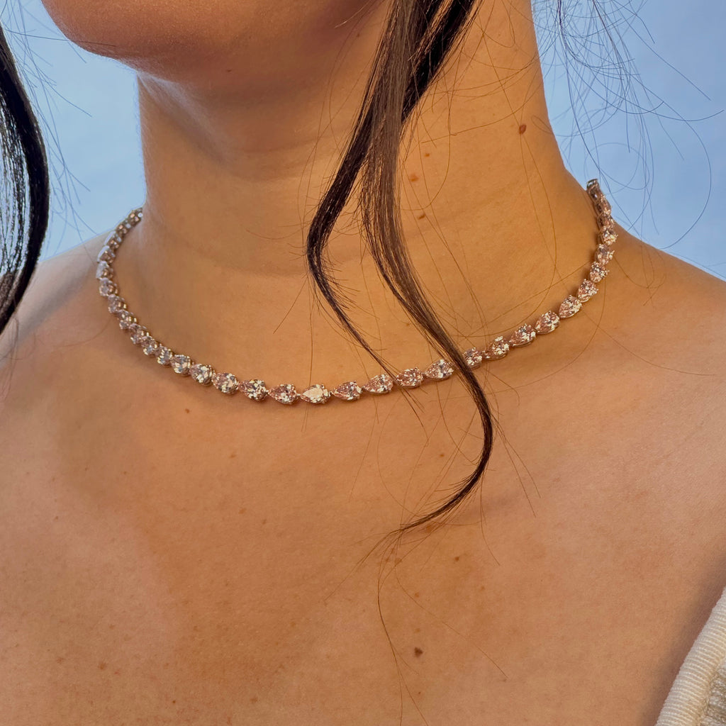 Rose Eternity Pear Necklace