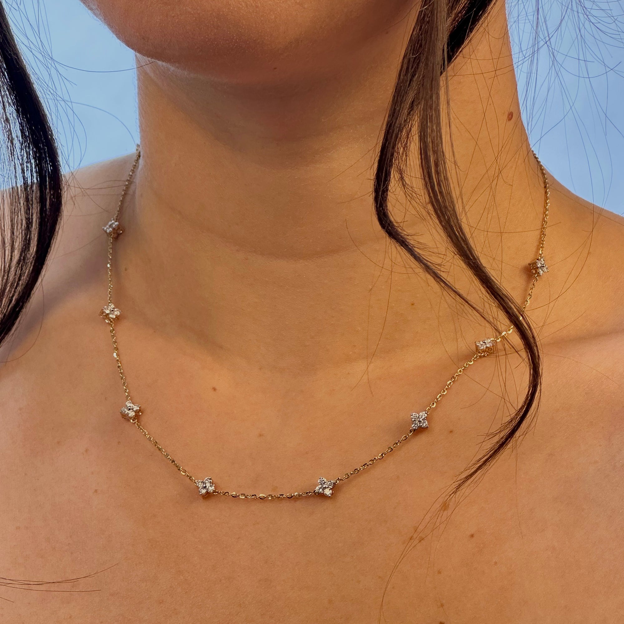 Celestial Clover Front/Back Necklace