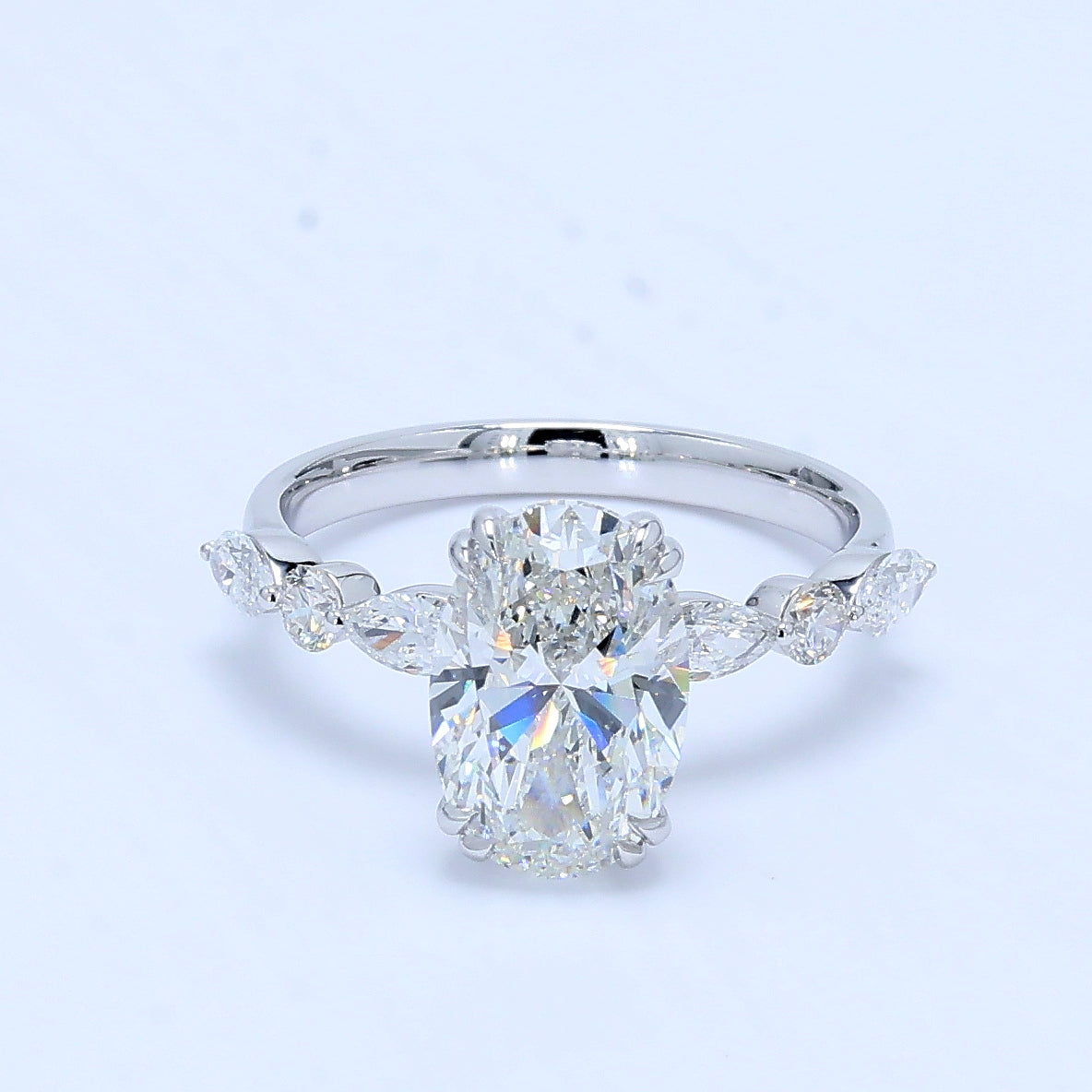 Twilight Oval - Marquise Round double claw prong Ring