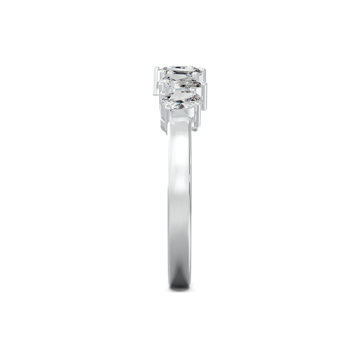LR19066 mixed-shape seven-stone wedding band white gold side view
