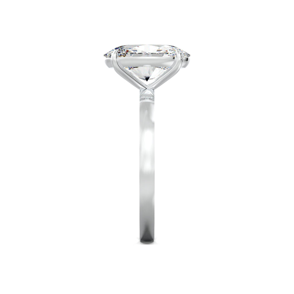 LR19100 oval solitaire engagement ring white gold side view