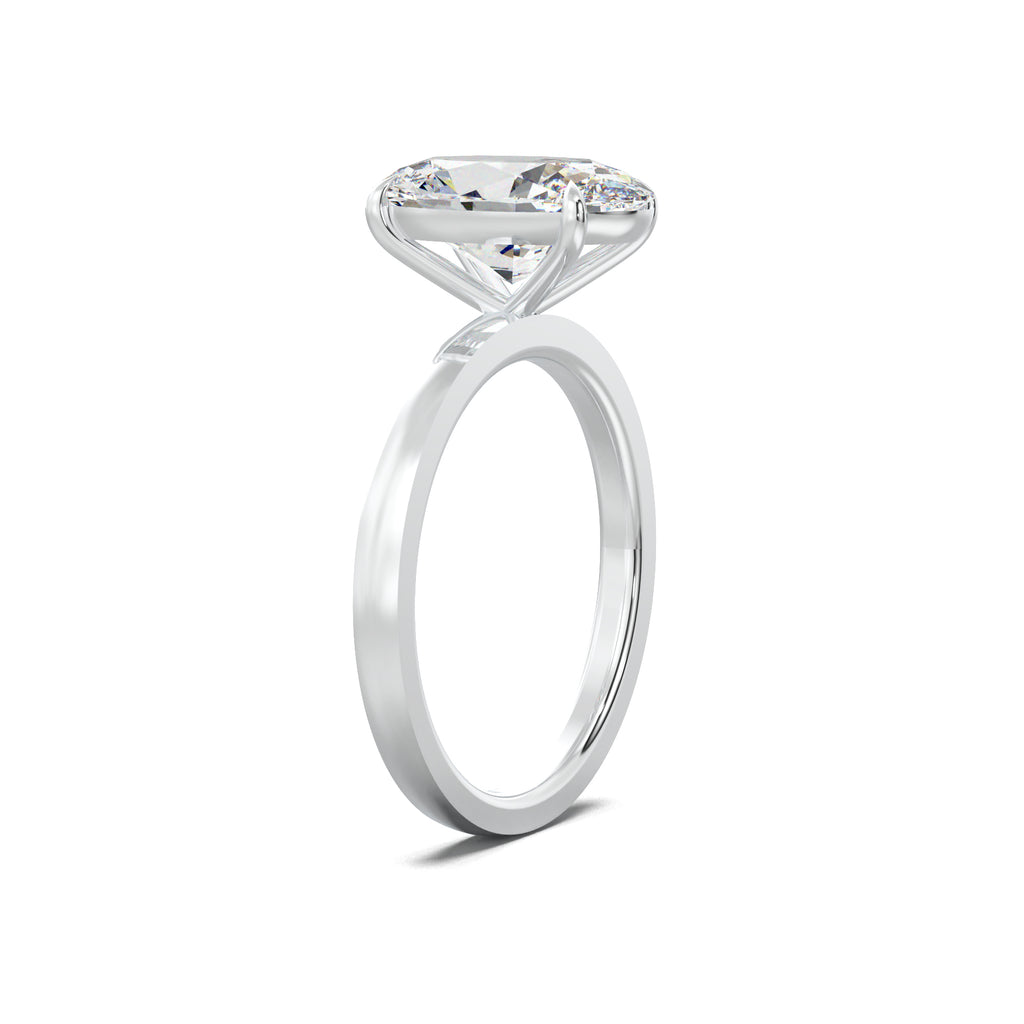 LR19100 oval solitaire engagement ring white gold three-quarter view