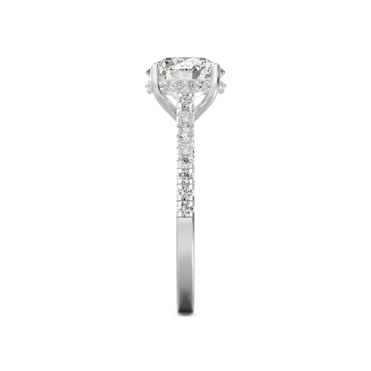 LR19955 round engagement ring side view