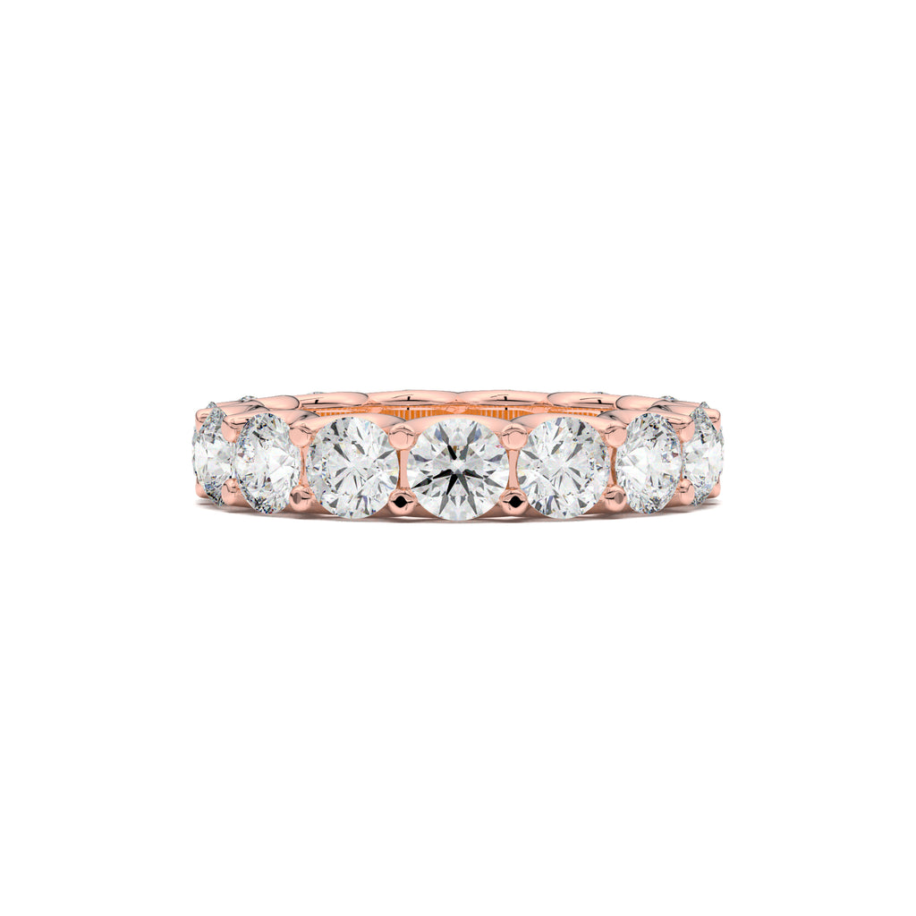 LR20662 round eternity wedding band rose gold top view