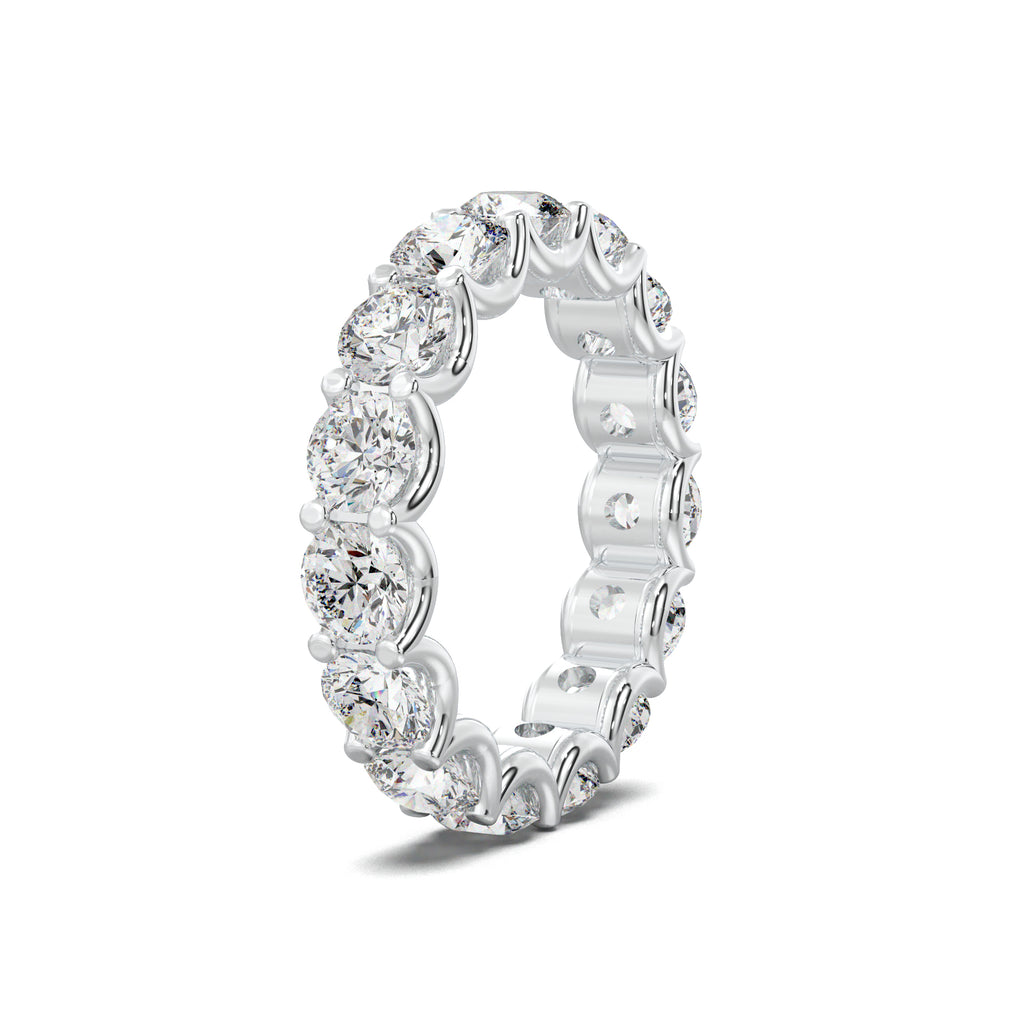 LR20662 round eternity wedding band white gold three-quarter view