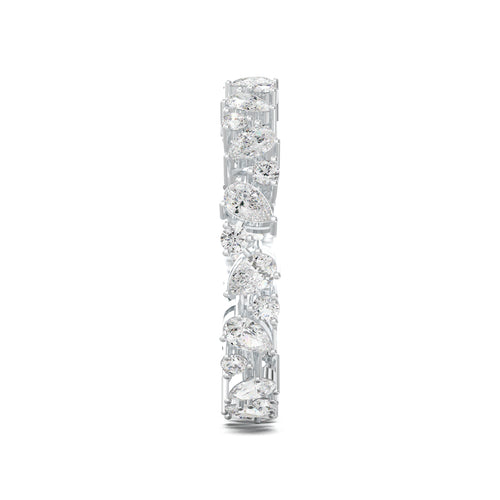 LR21286 alternating pear and round eternity wedding band white gold side view
