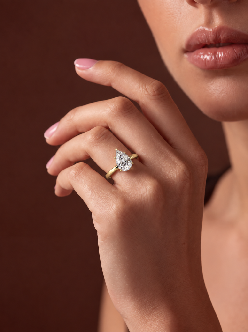 LR21513-1 pear hidden halo engagement ring model image