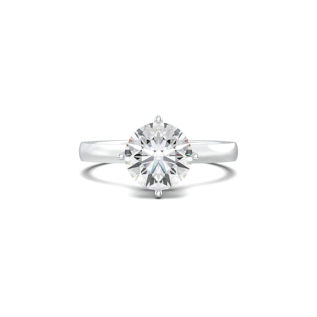 LR21513 round hidden-halo engagement ring white gold top view