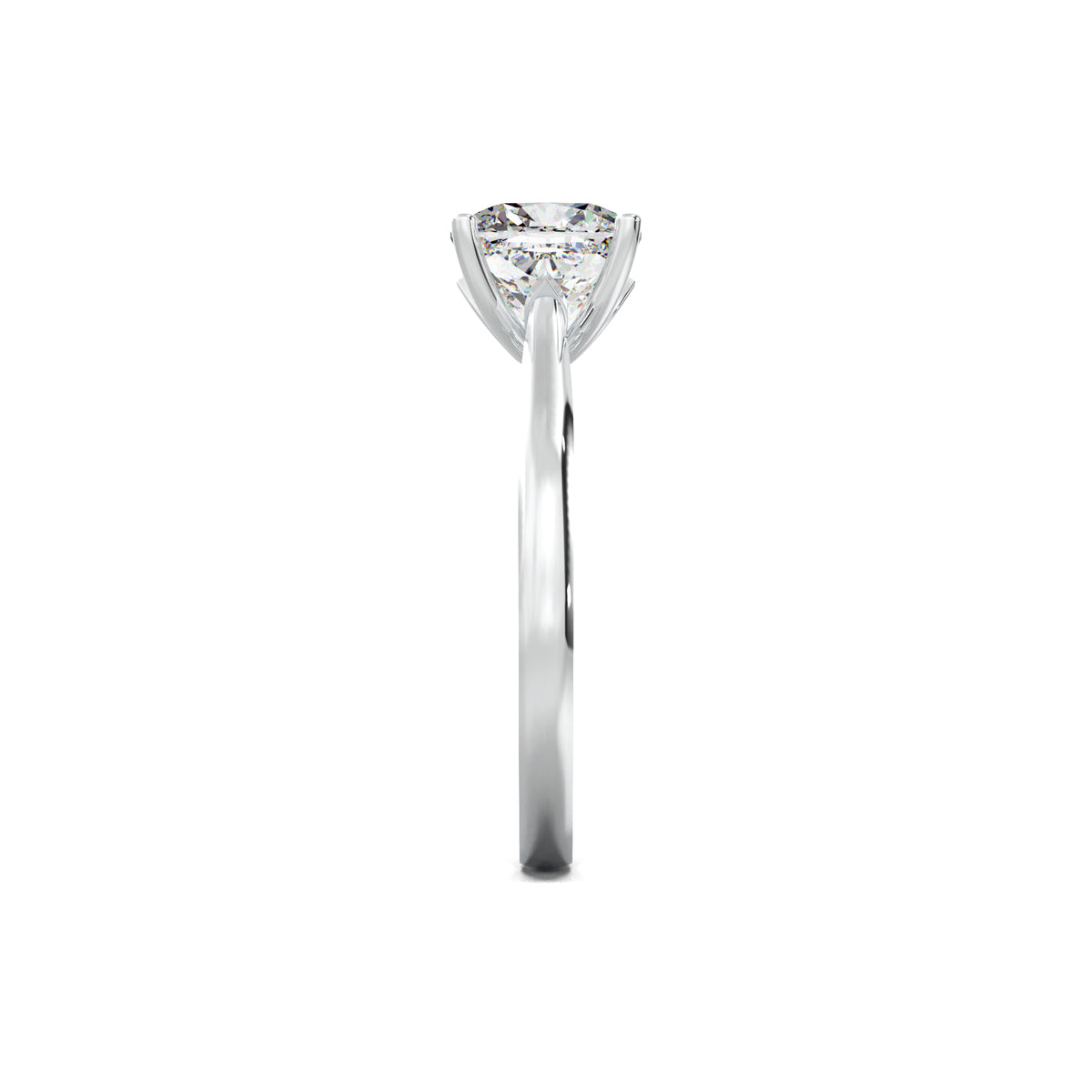 LR21515 cushion hidden pavé engagement ring white gold side view