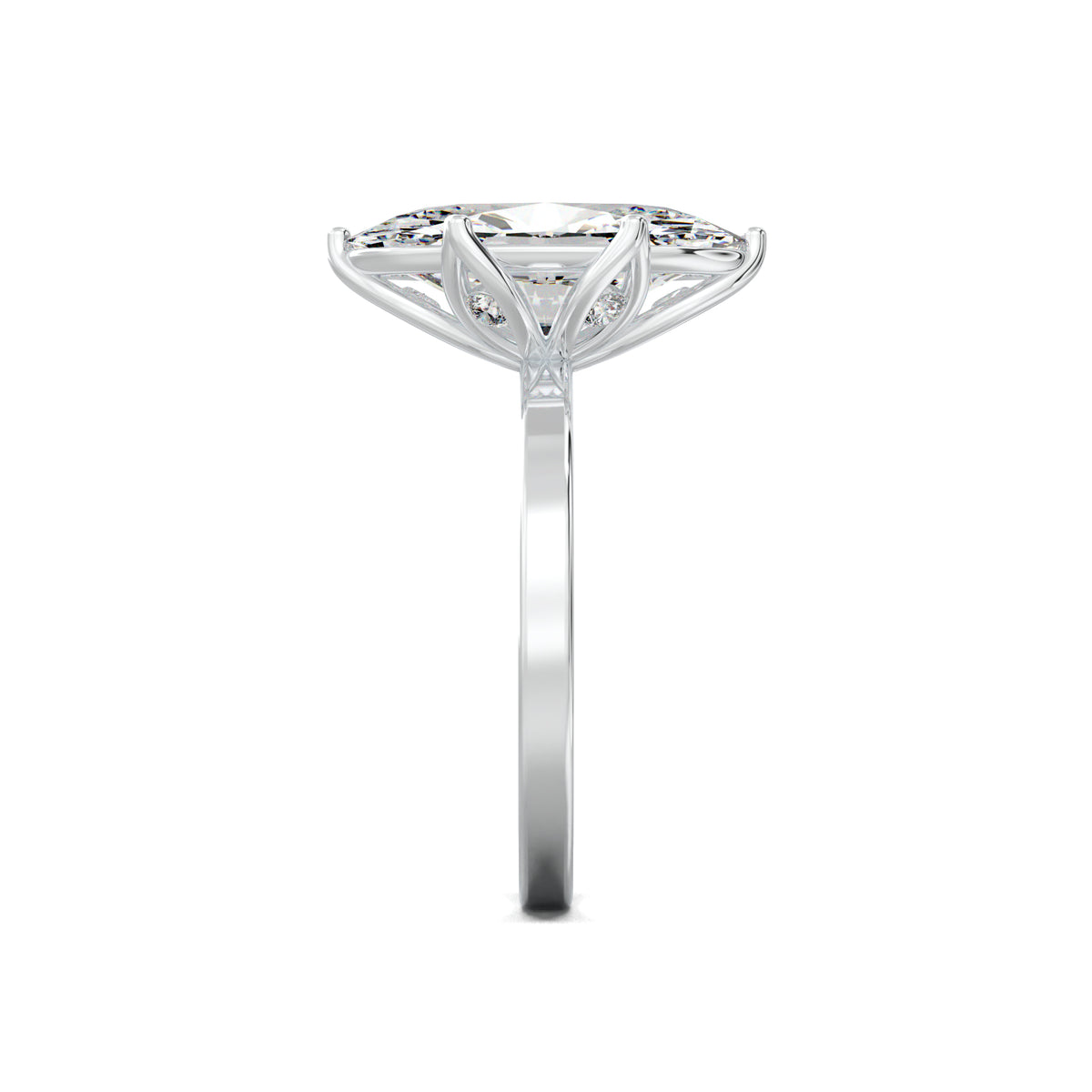 LR21866 oval diamond-accent gallery engagement ring white gold side view