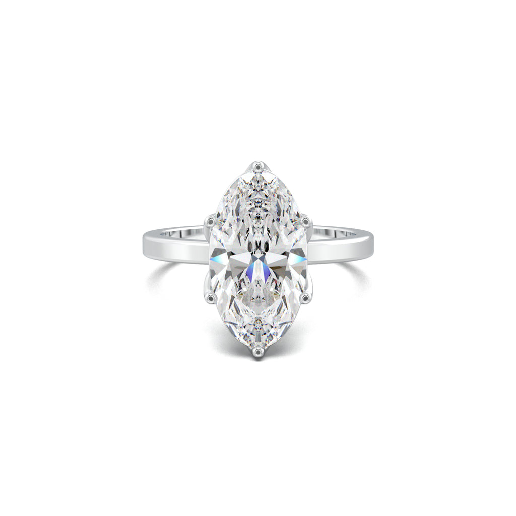 LR21866 oval diamond-accent gallery engagement ring white gold top view