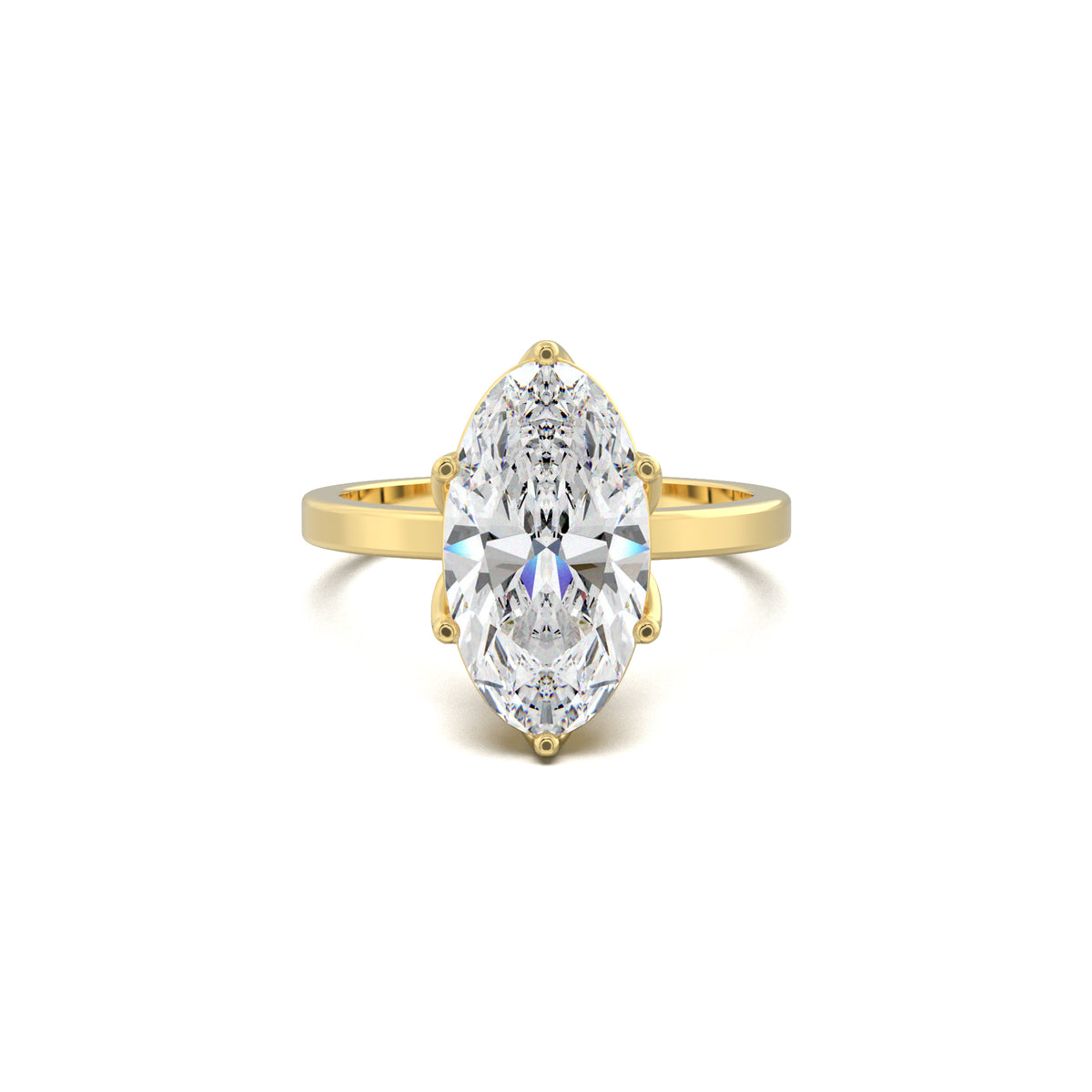 LR21866 oval diamond-accent gallery engagement ring yellow gold top view