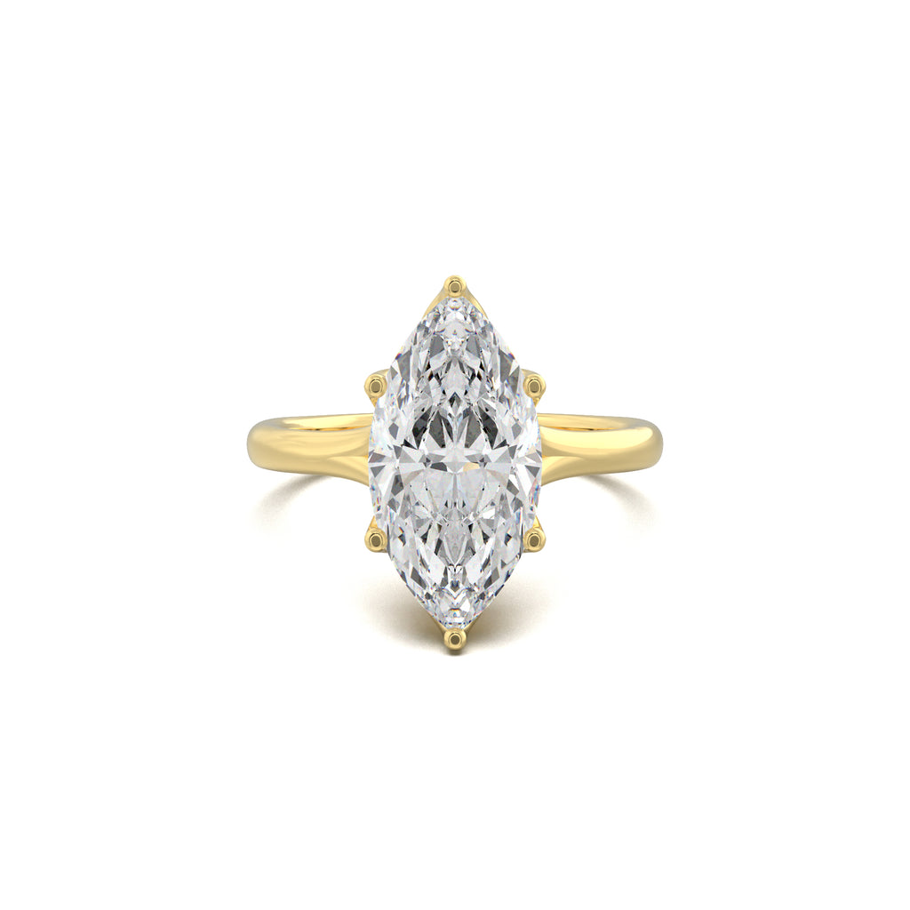 LR21867 marquise solitaire engagement ring yellow gold top view