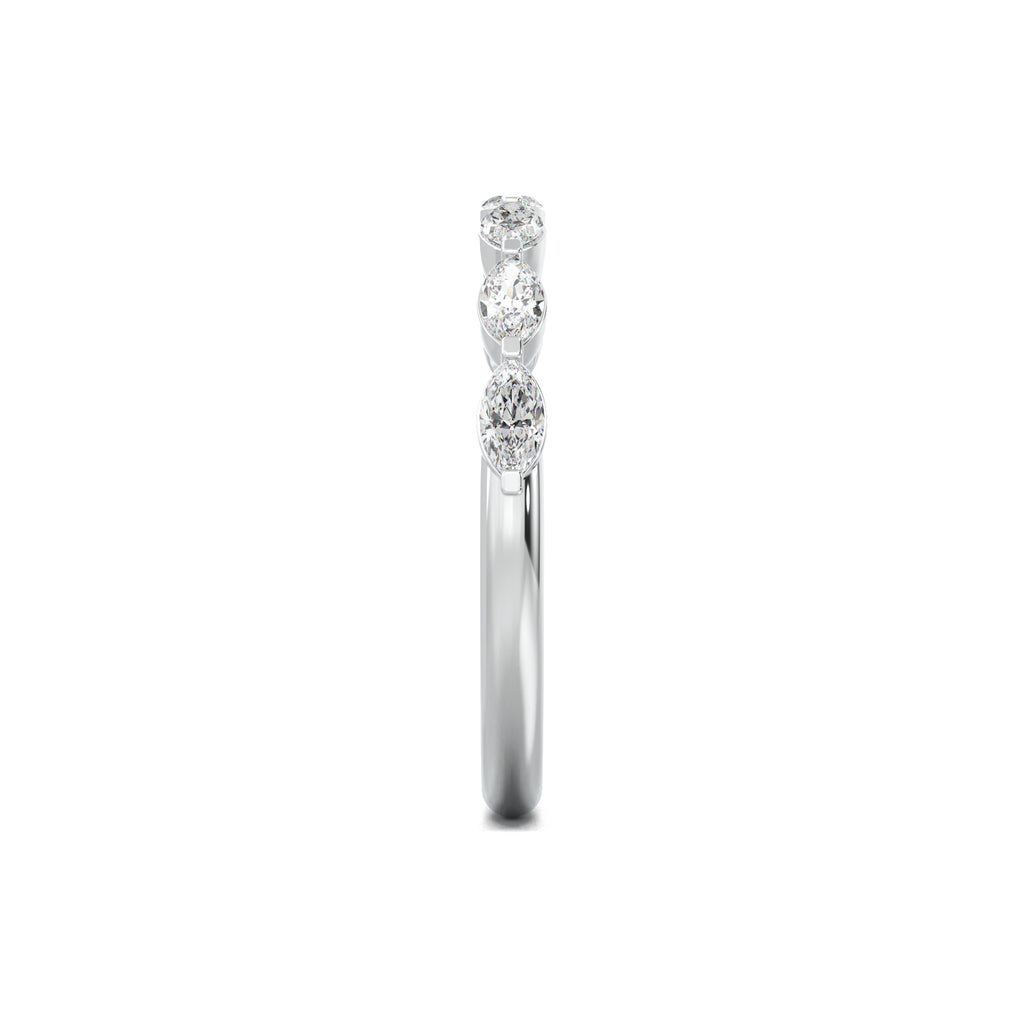 LR21960 east-west marquise half-eternity wedding band white gold side view