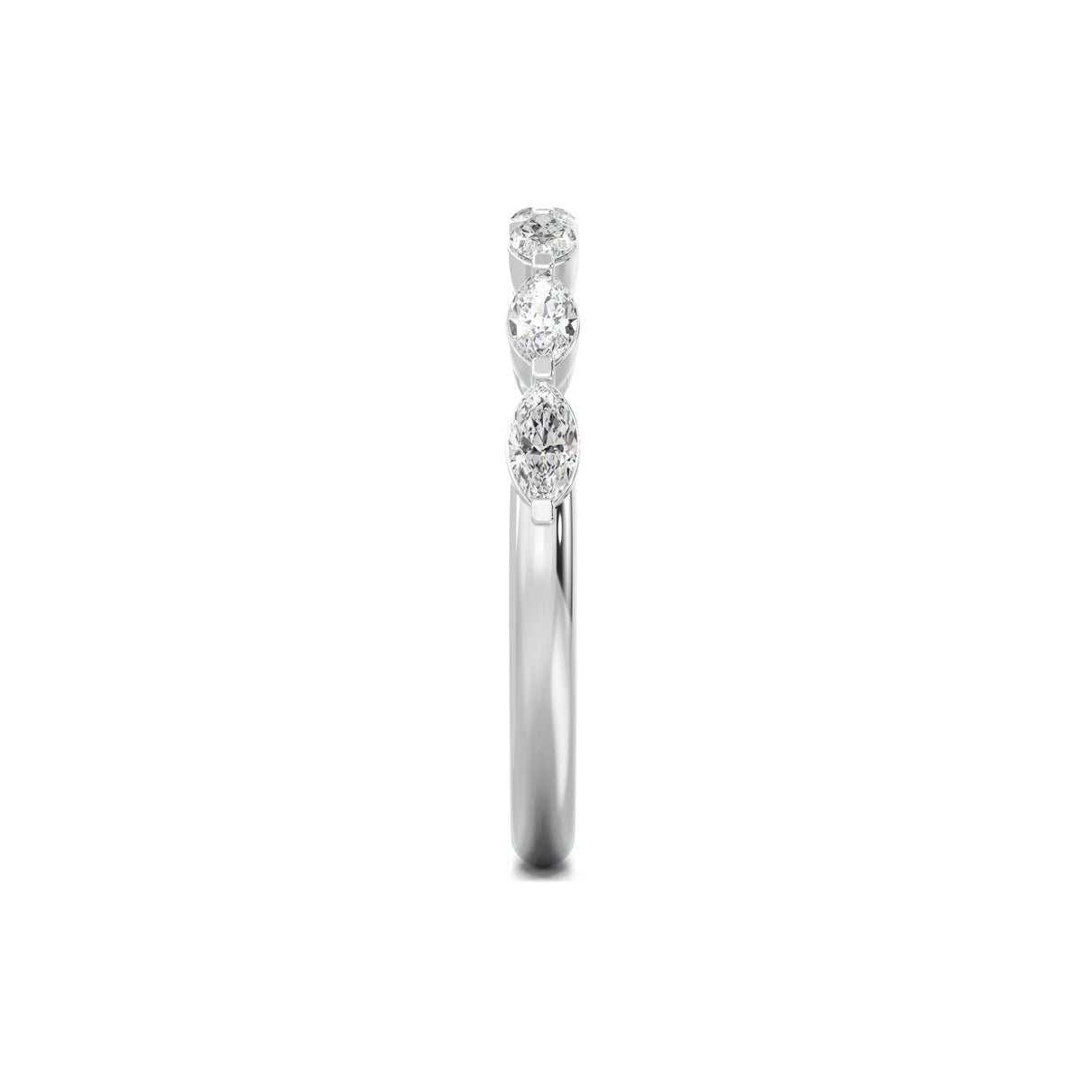 LR21960 east-west marquise half-eternity wedding band white gold side view