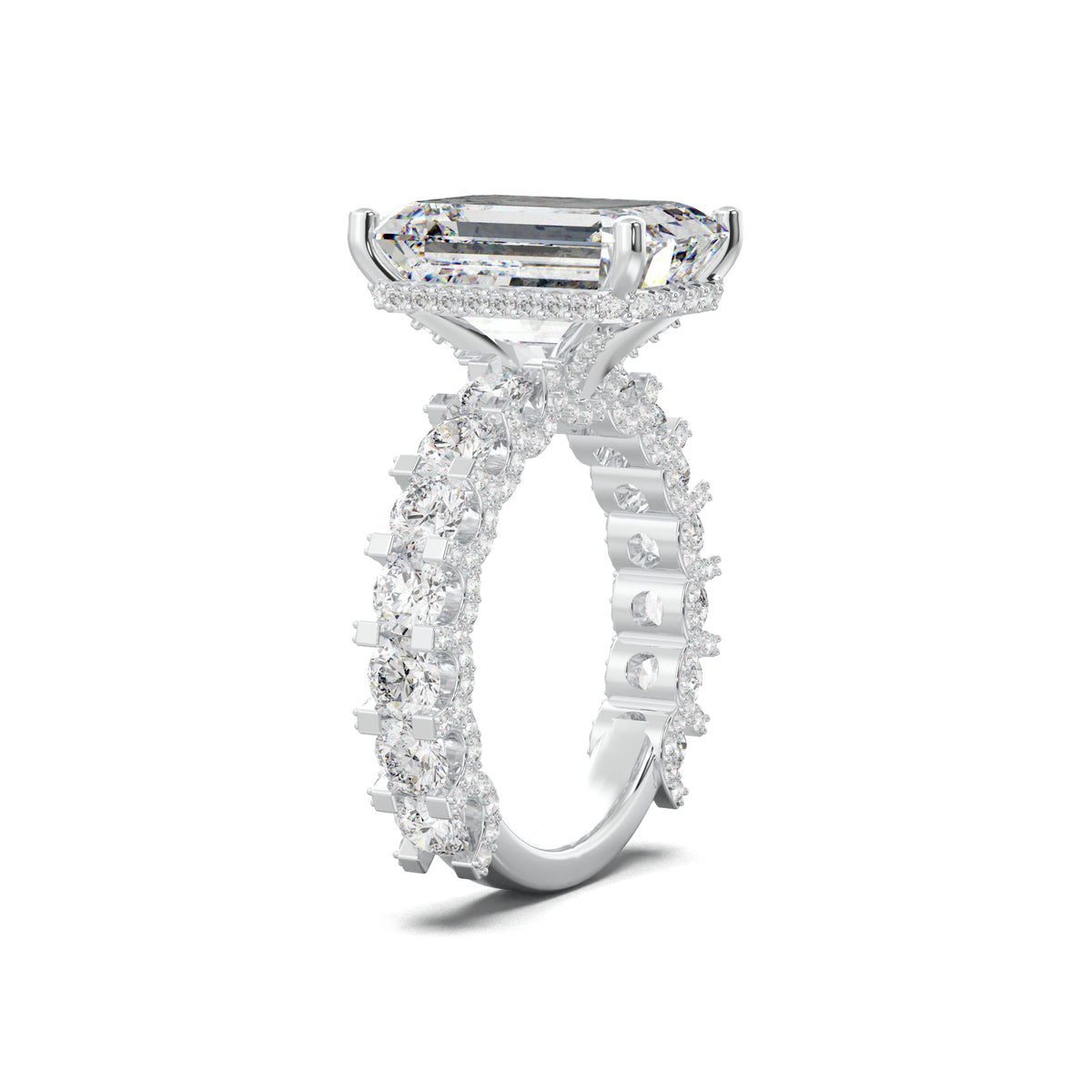 LR22335 radiant engagement ring three-quarter view