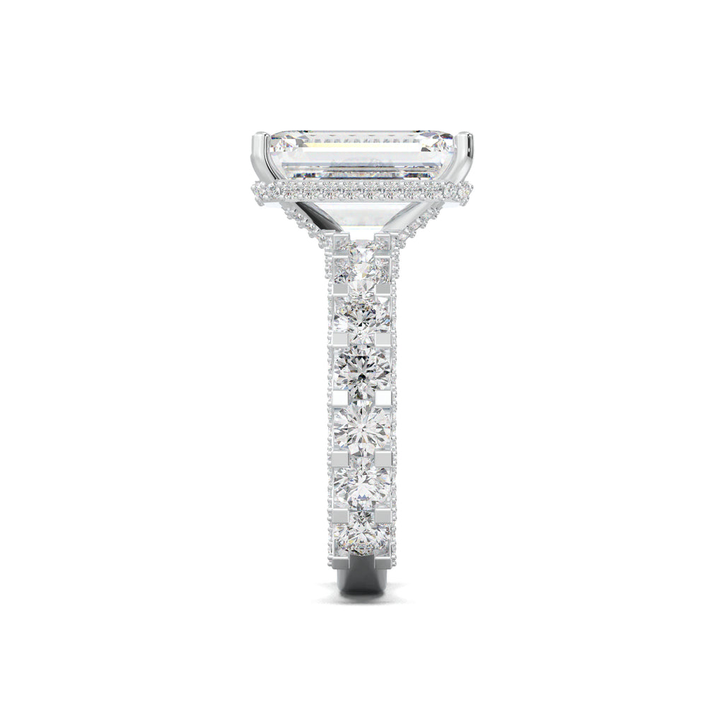 LR22335 radiant engagement ring side view