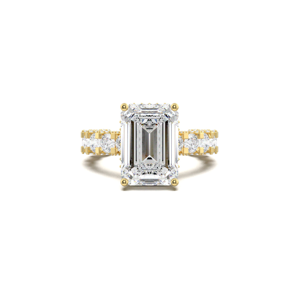 LR22335 radiant engagement ring yellow gold top view