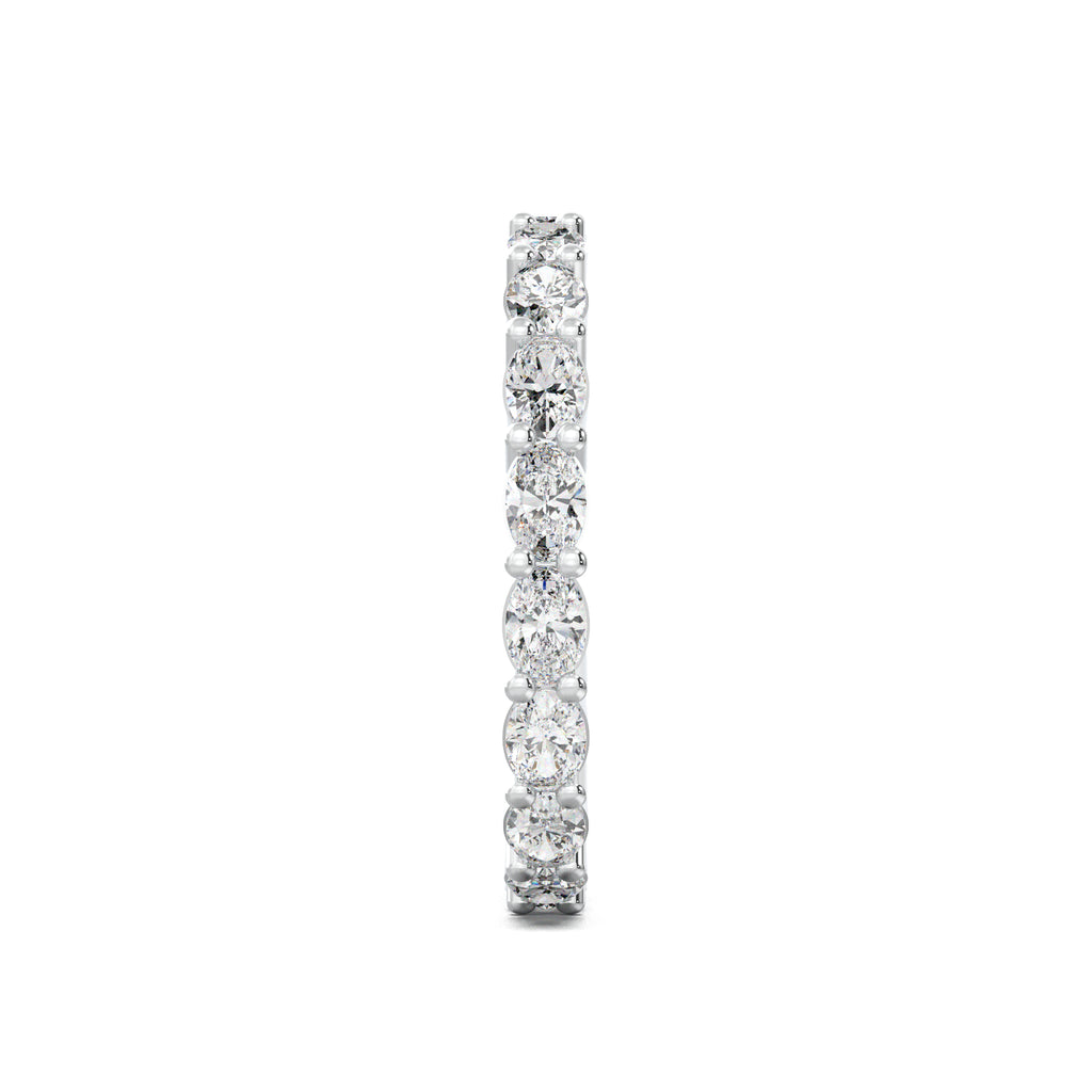 LR22405 oval eternity wedding band white gold side view