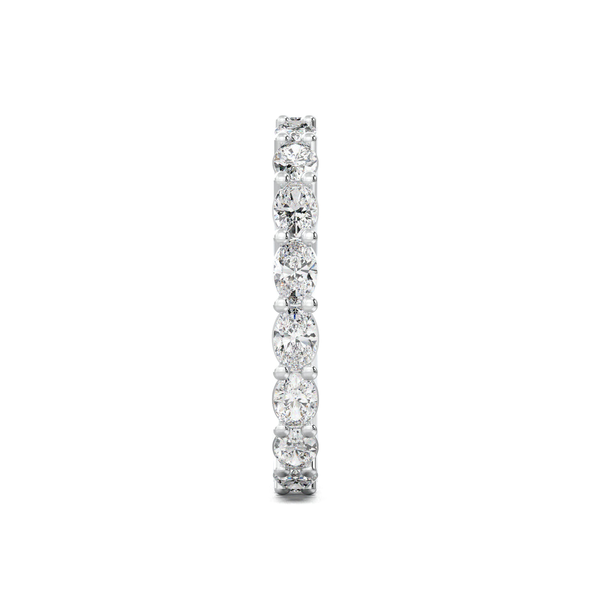 LR22405 oval eternity wedding band white gold side view
