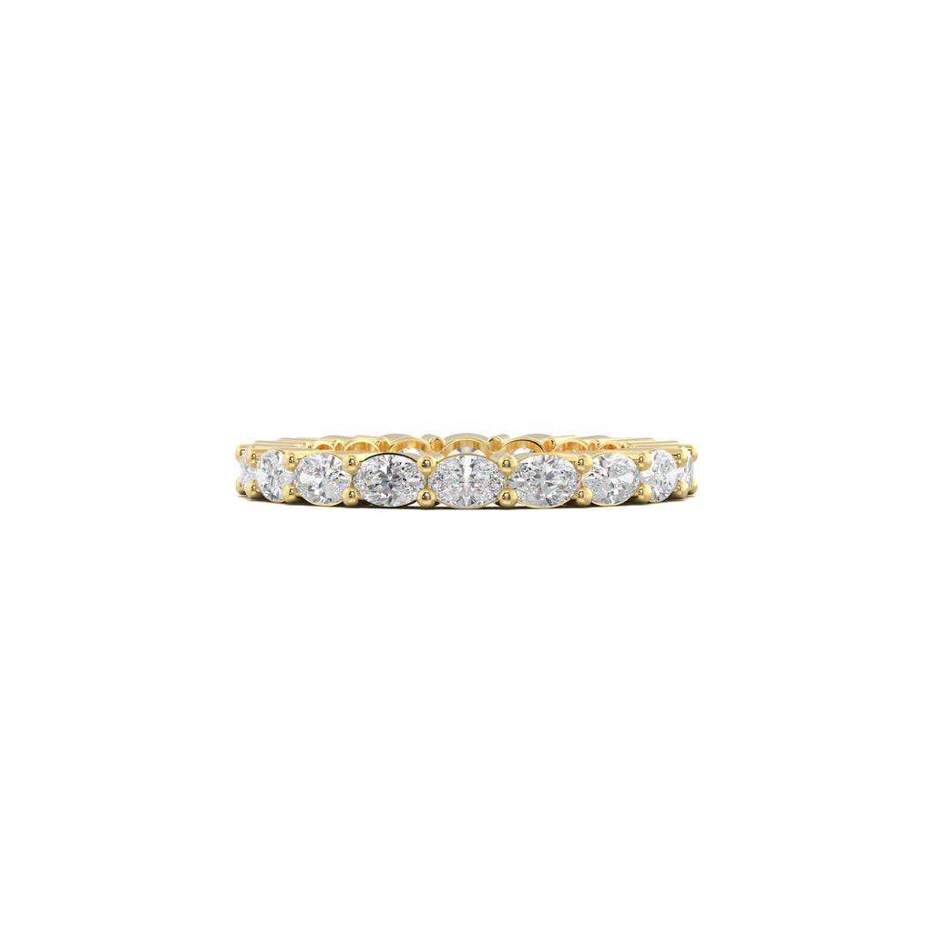 LR22405 oval eternity wedding band yellow gold top view