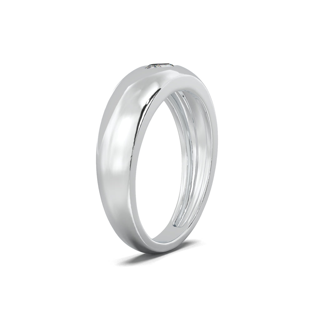 MR00126 flush-set marquise men's band white gold three-quarter view