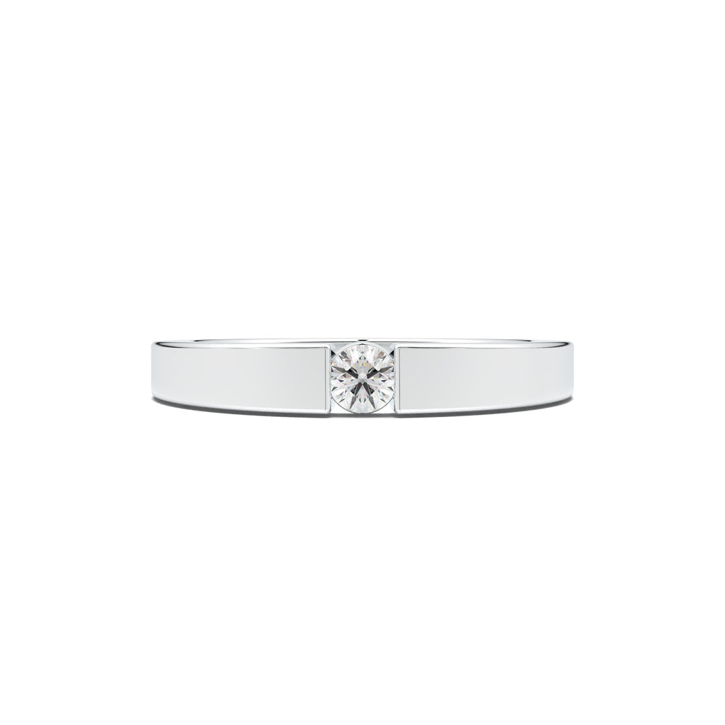 MR00127 open round men's band white gold top view