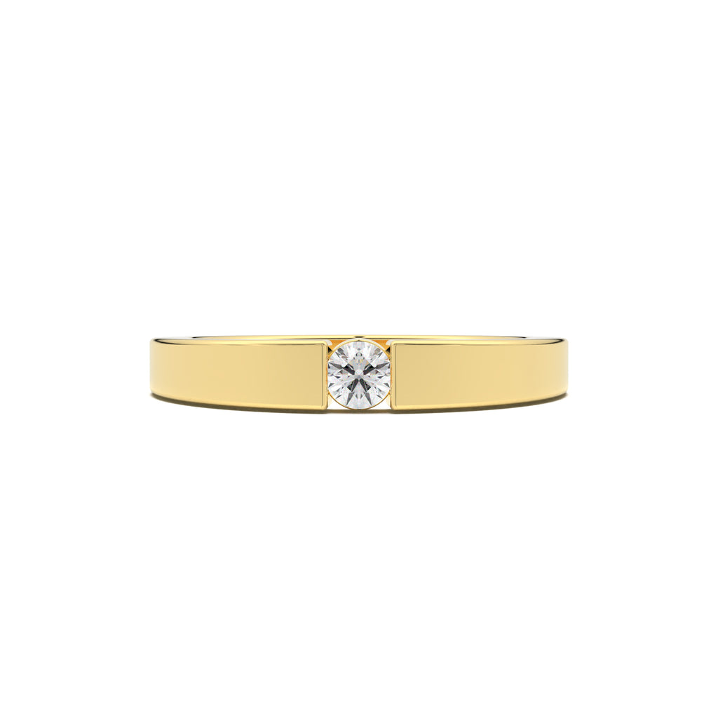 MR00127 open round men's band yellow gold top view