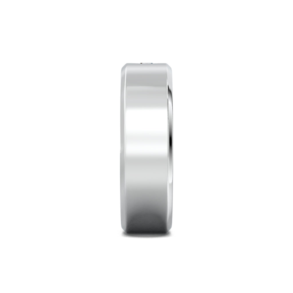 MR00130 flush-set round men's band white gold side view