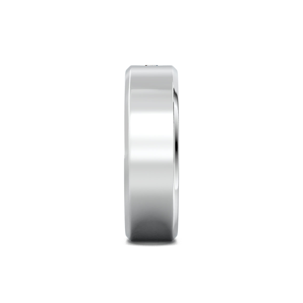 MR00130 flush-set round men's band white gold side view