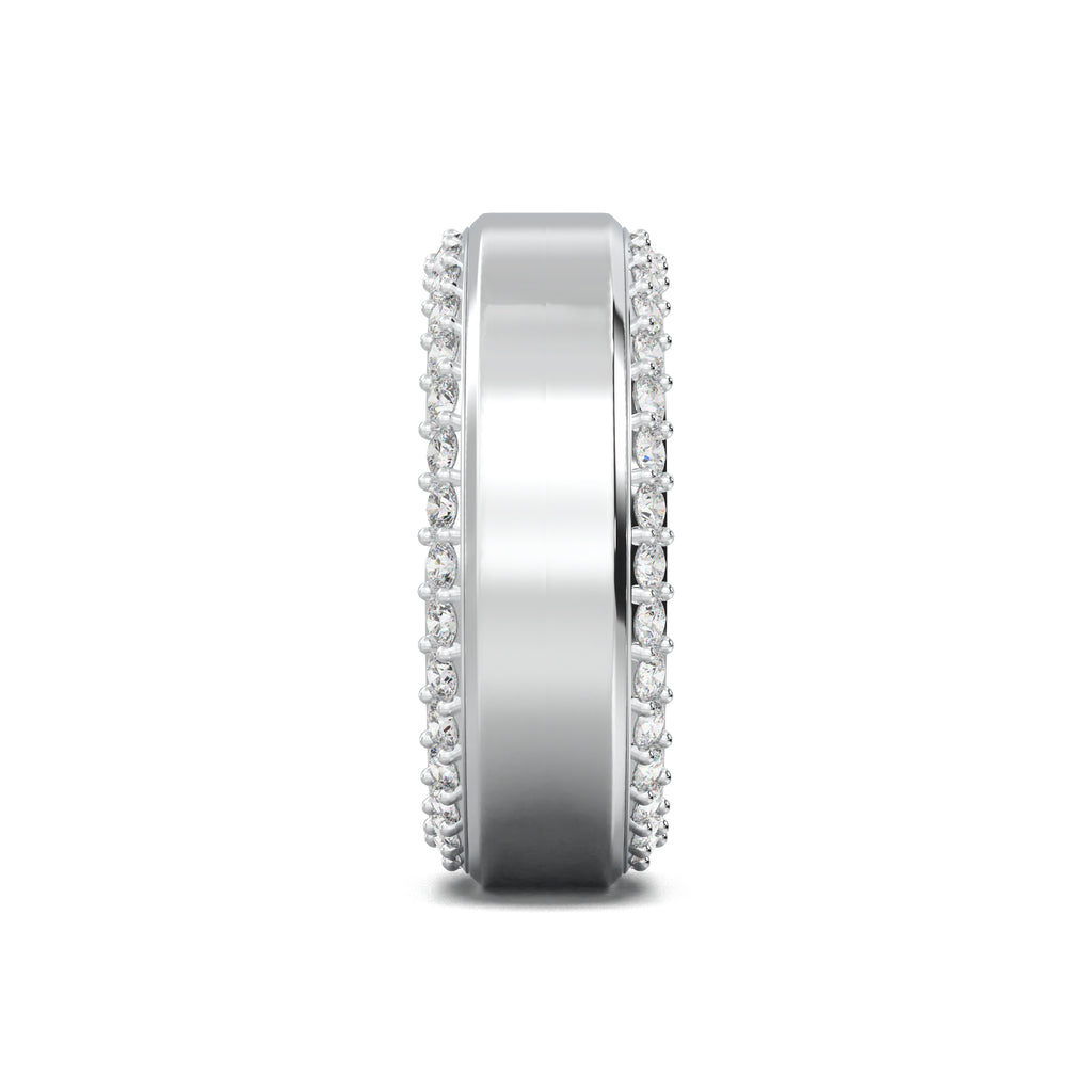 MR00354 double pave edge men's band white gold side view
