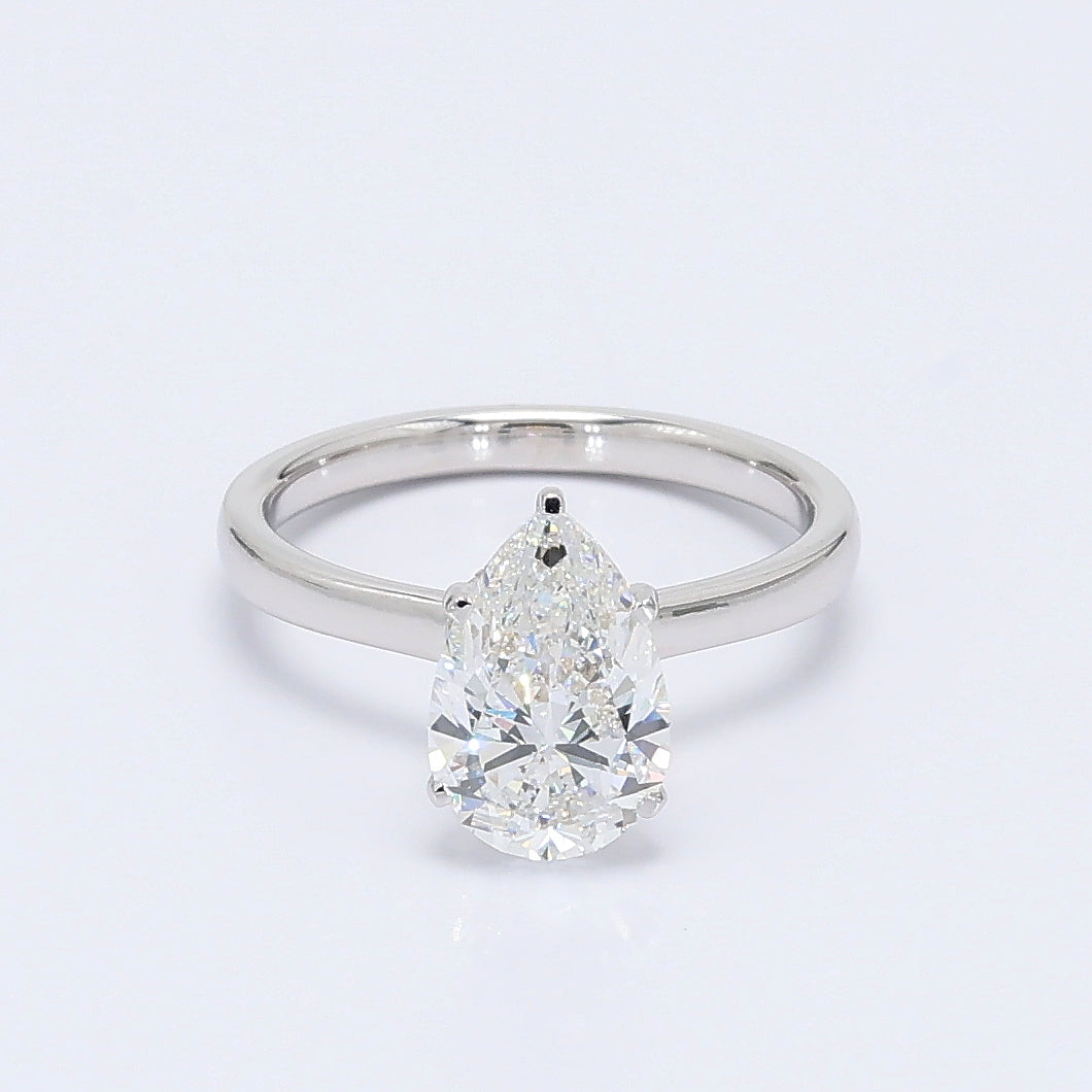 Celestial Hidden-Halo Pear Ring