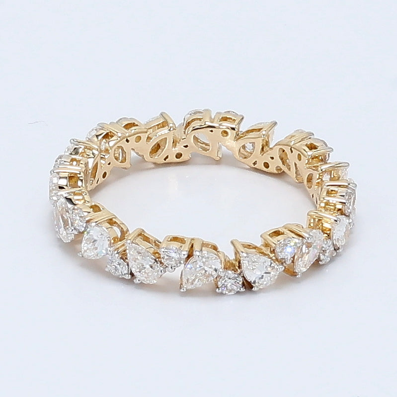 Twilight Pear-Round Eternity Band