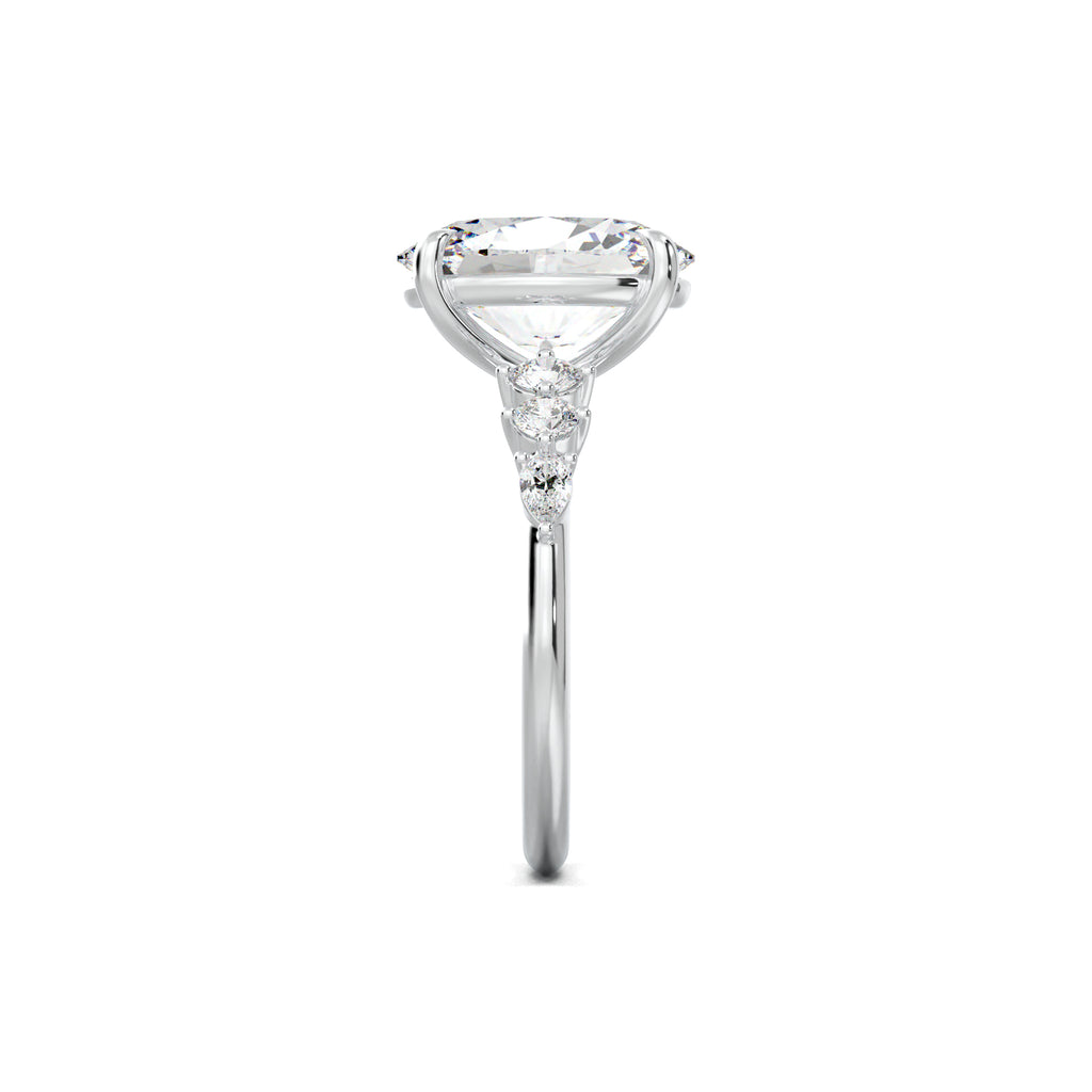 PR0018 oval engagement ring side view