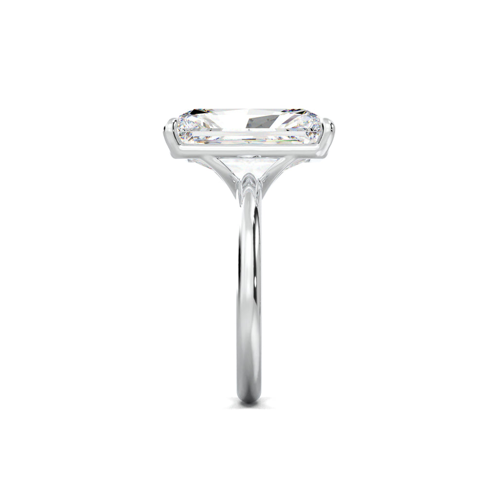 PR0019 radiant solitaire engagement ring side view