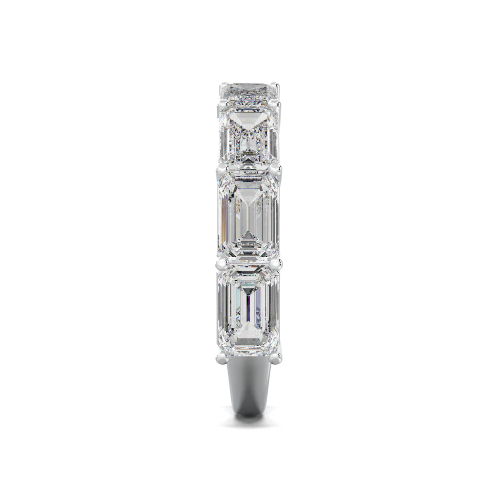 PR0022 emerald-cut six-stone wedding band white gold side view
