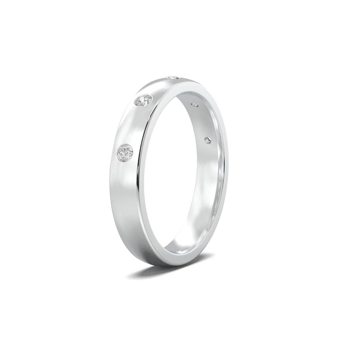 PR0023 men's band white gold three-quarter view