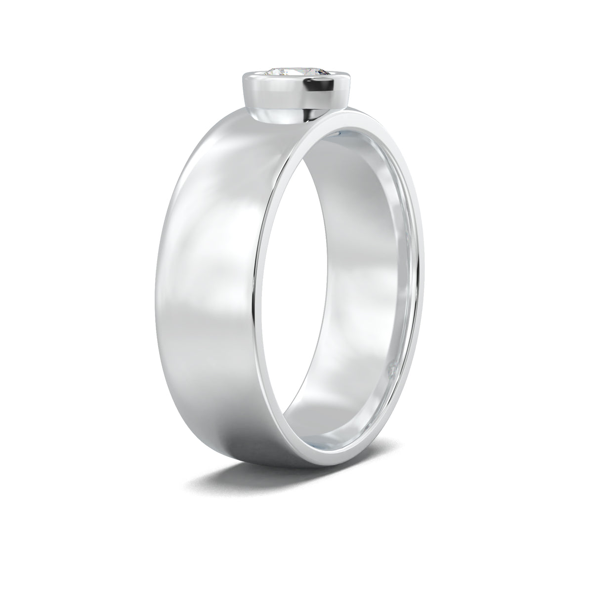 PR005 men's band white gold three-quarter view