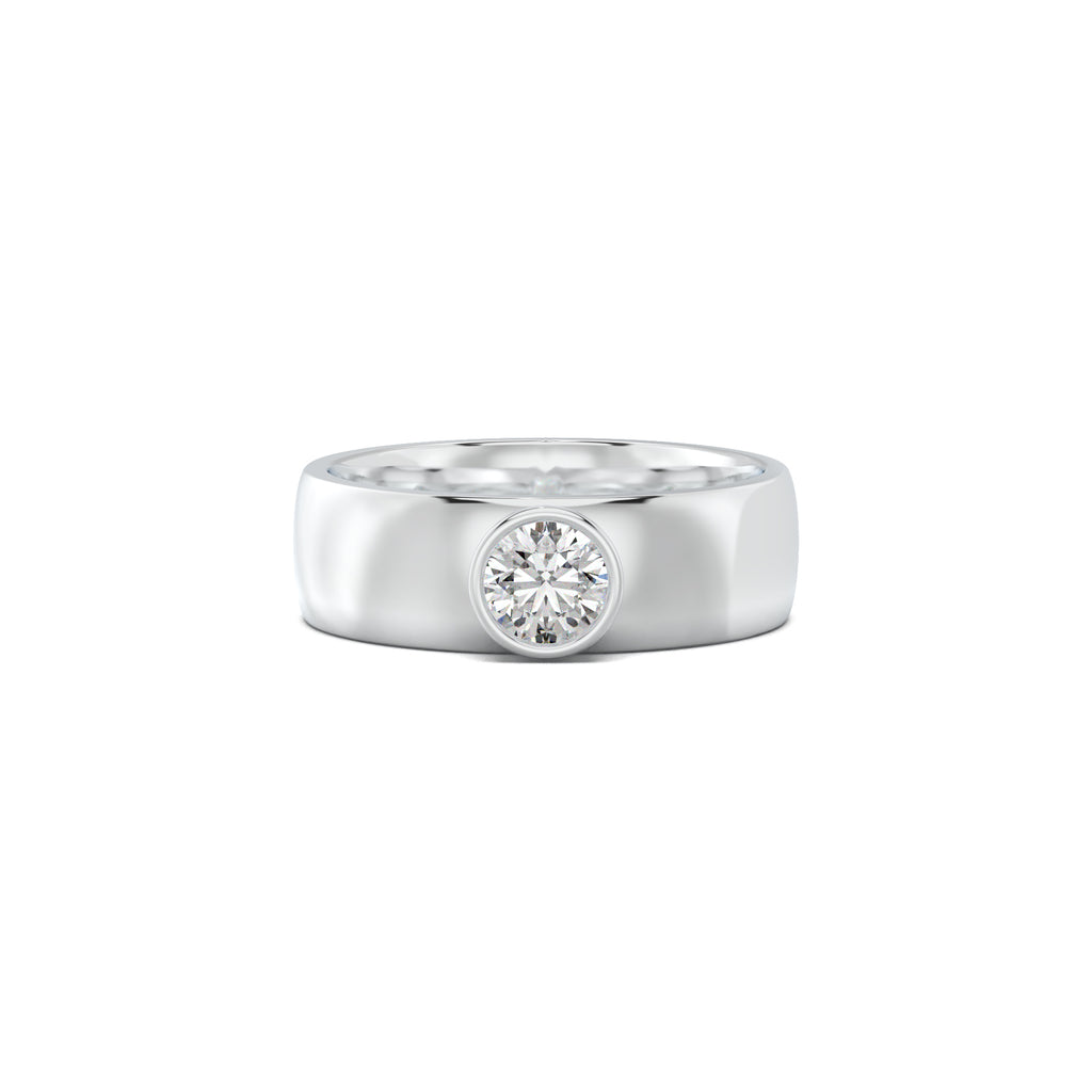PR005 men's band white gold top view